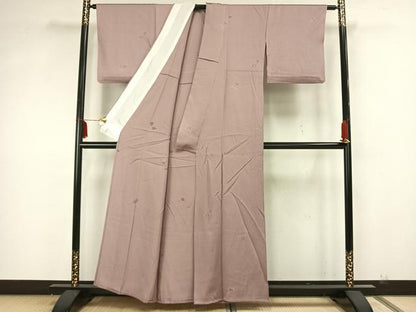 平和屋着物▽友禅作家の巨匠 浅井青仁 小紋 単衣 舞花文 正絹 逸品 AAAZ1567fy