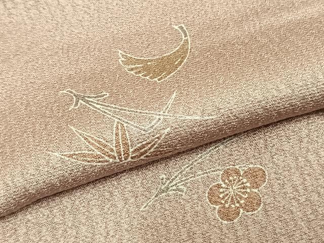 平和屋着物▽友禅作家の巨匠 浅井青仁 小紋 単衣 舞花文 正絹 逸品 AAAZ1567fy