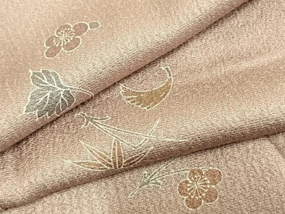 平和屋着物▽友禅作家の巨匠 浅井青仁 小紋 単衣 舞花文 正絹 逸品 AAAZ1567fy