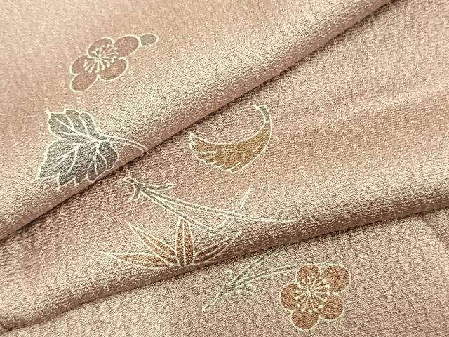 平和屋着物▽友禅作家の巨匠 浅井青仁 小紋 単衣 舞花文 正絹 逸品 AAAZ1567fy