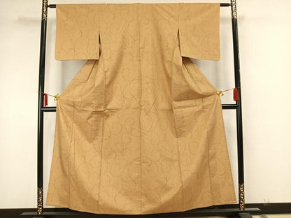 平和屋着物▽上質な紬 単衣 南天文 正絹 逸品 AAAZ1568fy