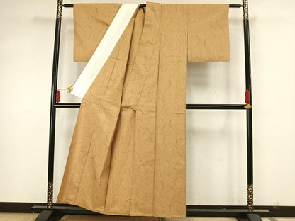 平和屋着物▽上質な紬 単衣 南天文 正絹 逸品 AAAZ1568fy