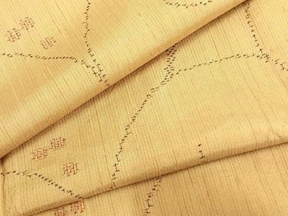 平和屋着物▽上質な紬 単衣 南天文 正絹 逸品 AAAZ1568fy