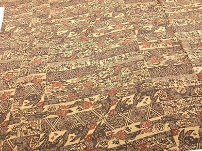 平和屋着物▽上質な小紋 単衣 横段文 鬼しぼ縮緬 正絹 逸品 AAAZ1569fy