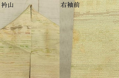 平和屋着物▽上質な小紋 単衣 横段文 正絹 逸品 AAAZ1570fy