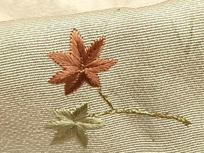 平和屋着物▽訪問着 単衣 刺繍 舞葉文 金糸 正絹 逸品 AAAZ1571fy