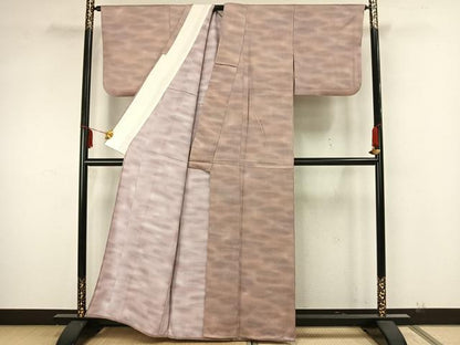 平和屋着物▽上質な小紋　単衣　霞文　正絹　逸品　AAAZ1576fy