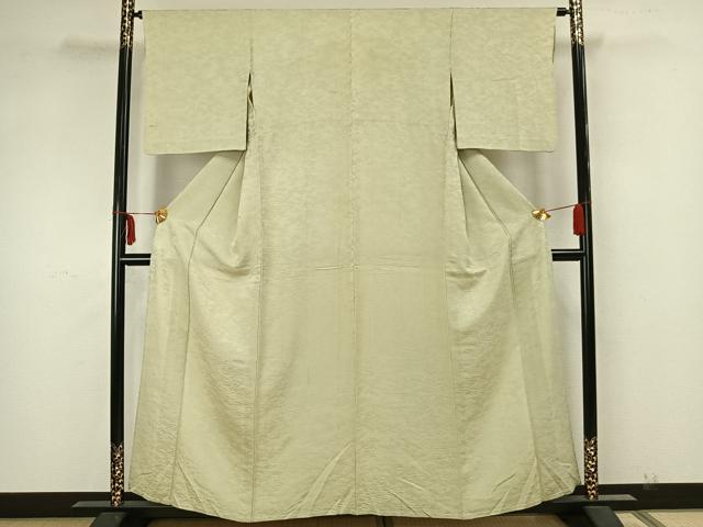 平和屋着物▽上質な色無地 単衣 風景地紋 夏虫色 正絹 逸品 AAAZ1578fy