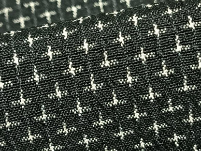 平和屋着物▽本塩沢 単衣 十字絣 黒地 正絹 逸品 AAAZ1579fy