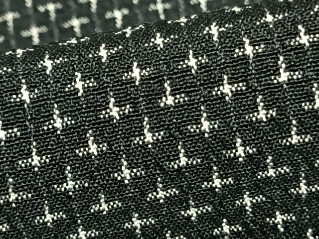 平和屋着物▽本塩沢 単衣 十字絣 黒地 正絹 逸品 AAAZ1579fy