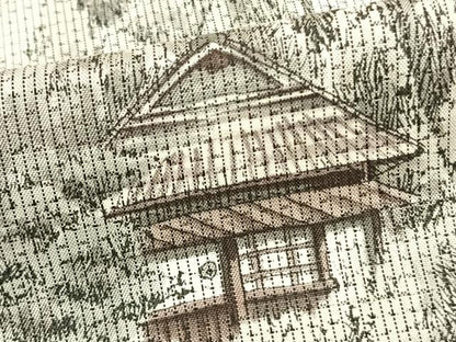 平和屋着物▽訪問着　単衣　本場縞大島紬　作家物　手描き　風景文　暈し染め　正絹　逸品　AAAZ1582fy