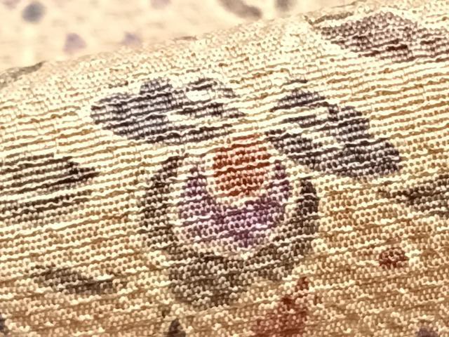 平和屋着物▽上質な小紋 単衣 草花文 正絹 逸品 AAAZ1583fy