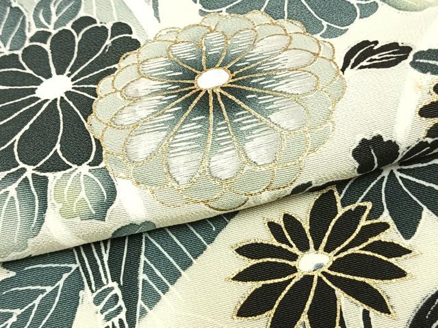 平和屋着物▽訪問着 単衣 刺繍 風景草花文 金彩 正絹 逸品 AAAZ1584fy