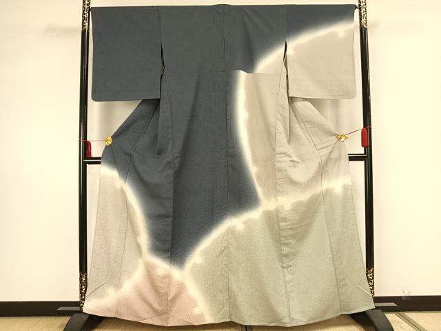 平和屋着物▽訪問着 単衣 雪輪文 暈し染め 正絹 逸品 AAAZ1589fy