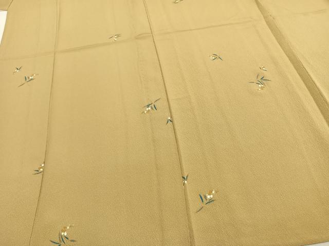平和屋着物▽上質な小紋 単衣 草花文 金彩 正絹 逸品 AAAZ1592fy