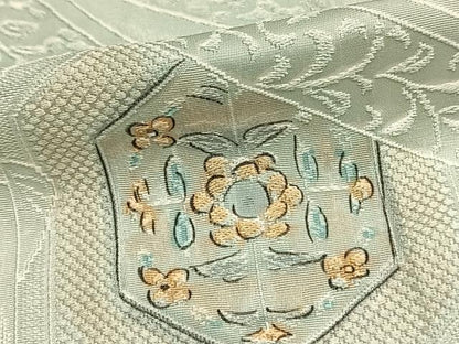平和屋着物▽上質な小紋 単衣 地紋起こし 吉祥花文 正絹 逸品 AAAZ1595fy