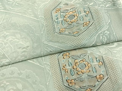 平和屋着物▽上質な小紋 単衣 地紋起こし 吉祥花文 正絹 逸品 AAAZ1595fy