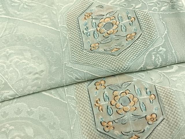 平和屋着物▽上質な小紋 単衣 地紋起こし 吉祥花文 正絹 逸品 AAAZ1595fy