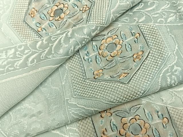 平和屋着物▽上質な小紋 単衣 地紋起こし 吉祥花文 正絹 逸品 AAAZ1595fy