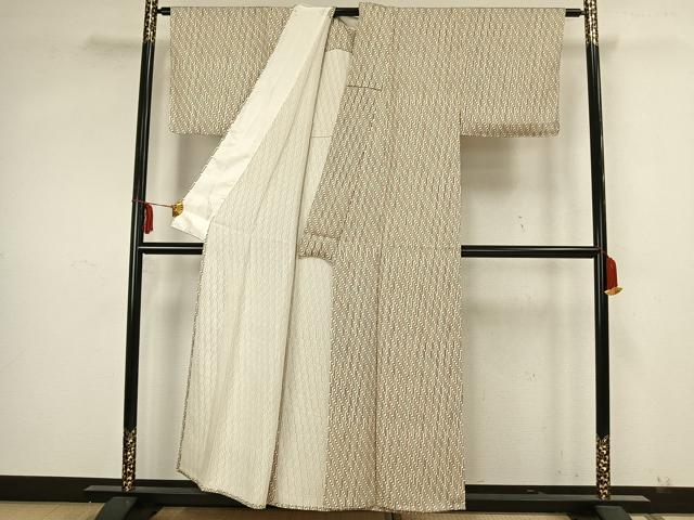 平和屋着物▽上質な小紋 単衣 幾何学文 正絹 逸品 AAAZ1600fy