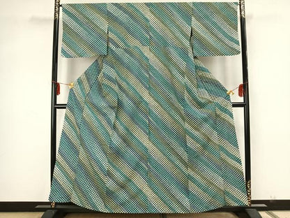 平和屋着物▽上質な小紋 単衣 花尽くし 正絹 逸品 AAAZ1601fy