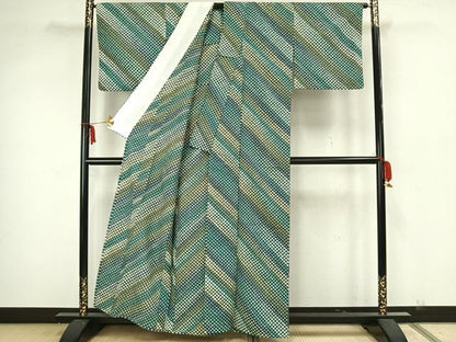 平和屋着物▽上質な小紋 単衣 花尽くし 正絹 逸品 AAAZ1601fy