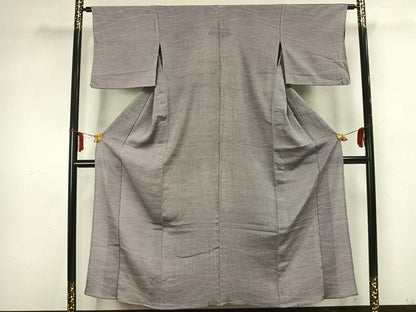 平和屋着物▽上質な小紋 単衣 よろけ縞 正絹 逸品 AAAZ1603fy