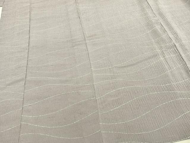 平和屋着物▽上質な小紋 単衣 よろけ縞 正絹 逸品 AAAZ1603fy