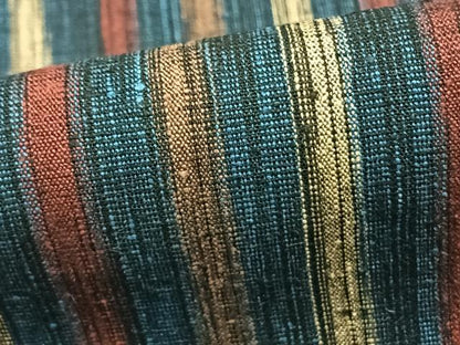 平和屋着物▽上質な紬 単衣 縞 正絹 逸品 AAAZ1605fy