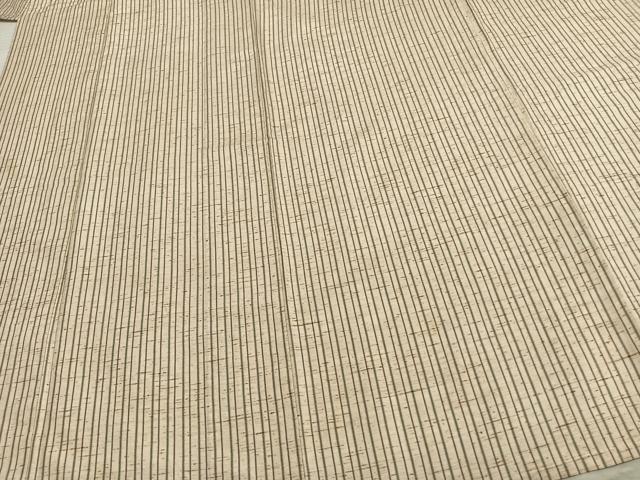 平和屋着物▽ぜんまい紬 単衣 縞 正絹 逸品 AAAZ1606fy