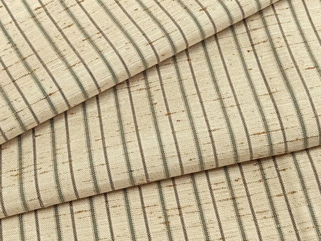 平和屋着物▽ぜんまい紬 単衣 縞 正絹 逸品 AAAZ1606fy