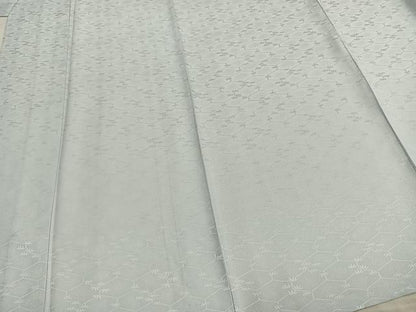 平和屋着物▽色無地 単衣 亀甲松地紋 月白色 洗える着物 AAAZ1607fy
