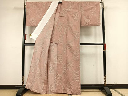 平和屋着物▽小紋 単衣 市松舞桜文 洗える着物 AAAZ1608fy