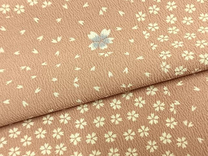 平和屋着物▽小紋 単衣 市松舞桜文 洗える着物 AAAZ1608fy