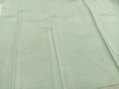 平和屋着物▽上質な色無地 単衣 舞葉地紋 青磁鼠色 正絹 逸品 AAAZ1612fy