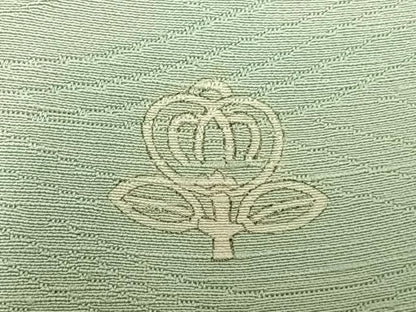 平和屋着物▽上質な色無地 単衣 舞葉地紋 青磁鼠色 正絹 逸品 AAAZ1612fy