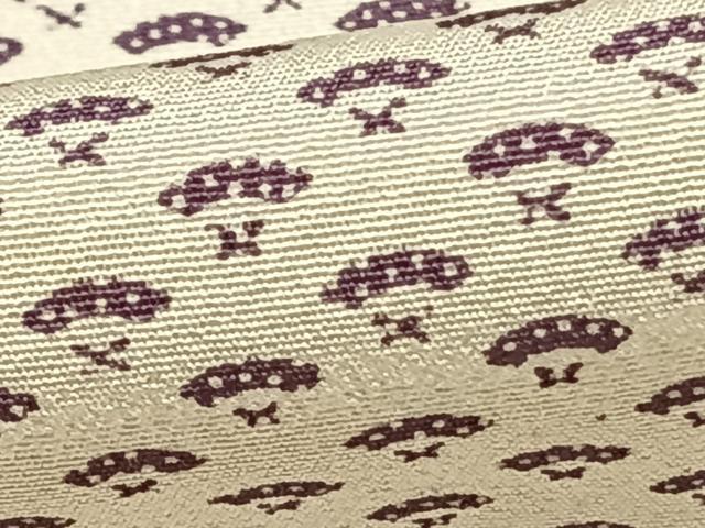 平和屋着物▽上質な小紋 単衣 扇面文 正絹 逸品 AAAZ1617fy