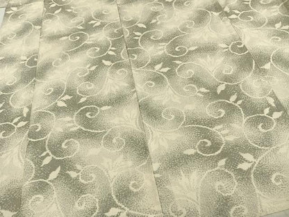 平和屋着物▽本塩沢 単衣 花唐草文 正絹 逸品 AAAZ1621fy