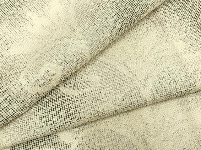 平和屋着物▽本塩沢 単衣 花唐草文 正絹 逸品 AAAZ1621fy