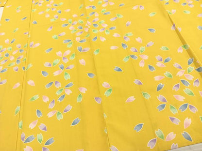 平和屋着物▽小紋　単衣　舞桜文　洗える着物　AAAZ1624fy