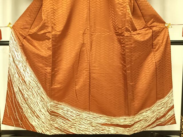 平和屋着物▽訪問着　単衣　抽象文様　洗える着物　AAAZ1625fy