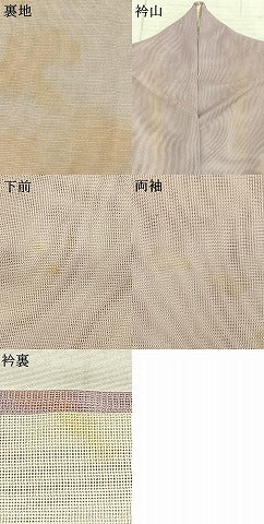 平和屋着物▽訪問着 無双 紗袷 紗×紗 草花文 正絹 逸品 AAAZ1627fy