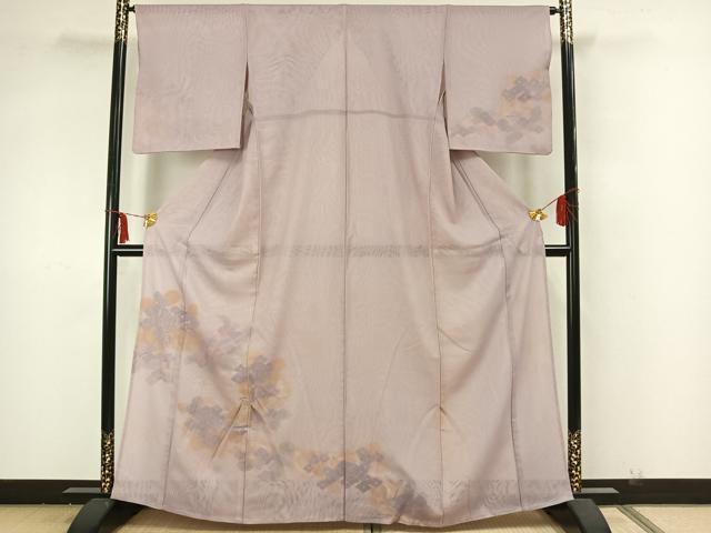 平和屋着物▽訪問着 無双 紗袷 紗×紗 草花文 正絹 逸品 AAAZ1627fy