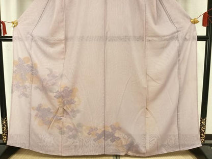 平和屋着物▽訪問着 無双 紗袷 紗×紗 草花文 正絹 逸品 AAAZ1627fy