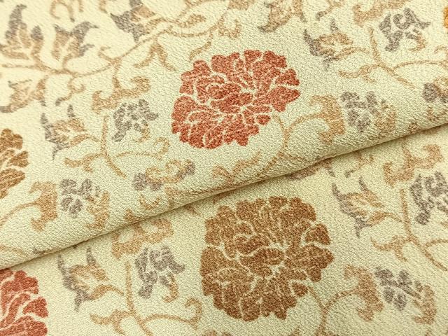 平和屋着物▽小紋 単衣 草花文 洗える着物 AAAZ1630fy