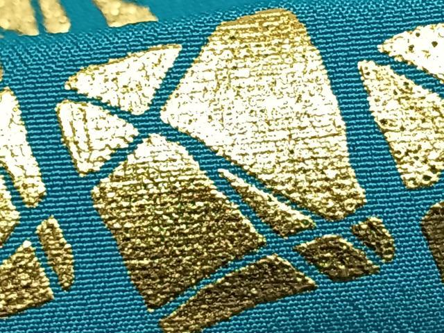 平和屋着物▽訪問着 単衣 幾何学文様 金彩 洗える着物 AAAZ1631fy