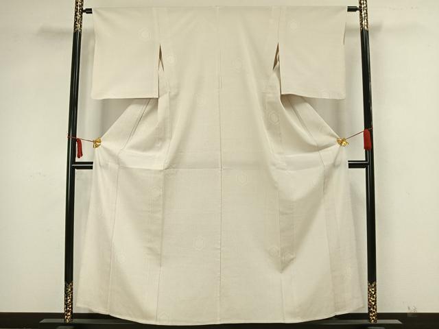 平和屋着物▽本塩沢 単衣 110亀甲 亀甲文様 正絹 逸品 AAAZ1632fy