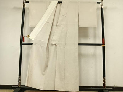 平和屋着物▽本塩沢 単衣 110亀甲 亀甲文様 正絹 逸品 AAAZ1632fy