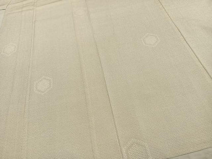 平和屋着物▽本塩沢 単衣 110亀甲 亀甲文様 正絹 逸品 AAAZ1632fy