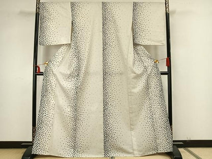 平和屋着物▽小紋 単衣 水玉 洗える着物 AAAZ1634fy